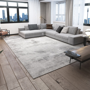 北欧现代简约家用卧室茶几毯满铺床前毯客厅极简轻奢灰色机织地毯