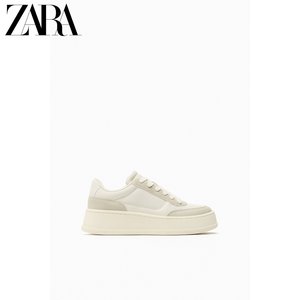 ZARA新品 女鞋 白色厚底橡胶底运动鞋 5402310 001
