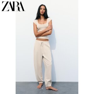 ZARA24夏季新品 女装 圆领罗纹 T 恤 4174354 806