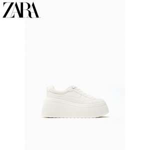 ZARA折扣季  女鞋 白色防水台橡胶底厚底增高运动鞋 54