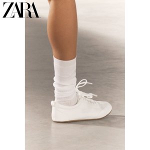 ZARA春季新品 女鞋 复古白色橡胶底运动休闲鞋小白鞋 5703310 001