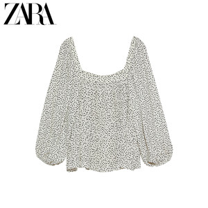 ZARA 女装 印花百褶衬衫 ，夏天可穿，非常轻薄，巨显背薄