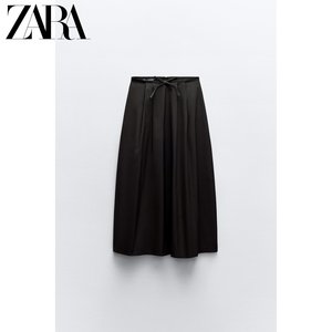 ZARA夏季新品 女装 黑色迷笛斗篷蝴蝶结半身裙长裙 1480801 800