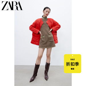 ZARA【打折】女装 红色绗缝棉服外套 0518056 600