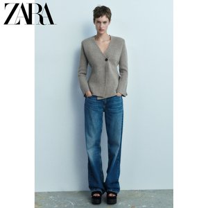 ZARA新款 女装 羊毛混纺短裙式下摆针织西装外套 5755113 802