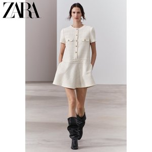 ZARA24夏季新品 女装 ZW 系列气质纹理短连衣裙 2875447 712