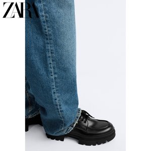 ZARA24春季新品 男鞋 黑色商务厚底皮鞋德比鞋正装鞋 2424320 800