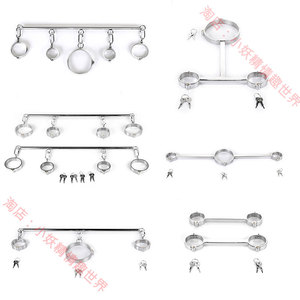 黑帝插销锁不锈钢手铐脚铐项圈T型一字枷手足连铐sm另类自缚神器