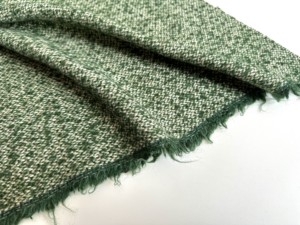 原装进口 苔藓绿彩点编织圈圈毛料羊毛布料外套风衣大衣秋冬面料