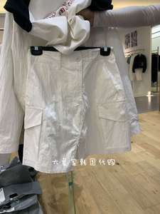 BELIEVE MOMENT韩国东大门代购2024年春季新款系扣口袋显瘦半身裙