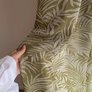 成都窗帘南洋法式复古美式中式半遮光棉麻纱帘客厅卧室飘窗曼绿色