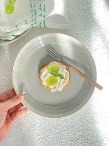 【潮汐设计奶绿色餐盘】日式ins陶瓷西餐盘意面盘早餐盘菜盘瑕疵