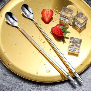 加长304不锈钢长柄搅拌勺小汤匙调料咖啡勺子创意冰勺甜品蜂蜜勺