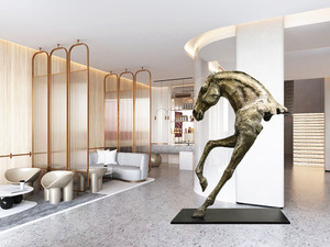 酒店大堂马头雕塑售楼处大厅会所大型落地摆件创意装饰动物艺术品