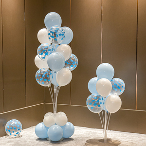 蓝色气球树地飘儿童男孩宝宝生日派对宴装饰场景布置用品桌飘立柱