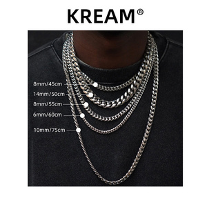 KREAM 正品 嘻哈古巴项链男女 cuban 欧美潮流百搭高质钛钢素链子
