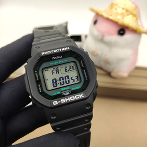 卡西欧G-SHOCK蓝牙电波光能小方块手表GW-B5600MG-1霓虹绿硬碰硬