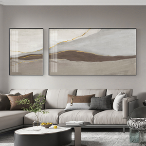 侘寂风抽象沙发背景墙装饰画现代意式极简客厅挂画艺术高级感墙画