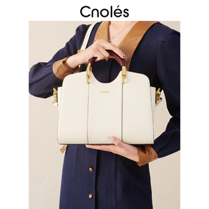 【母亲节礼物】Cnoles蔻一高质感女士白色包包女包手提妈妈包实用