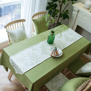 美式田园家用棉麻小清新桌布布艺餐桌垫长方形现代简约茶几桌旗