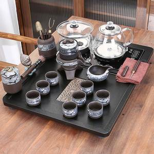 茶盘整块家用现代简约石头茶台小号石材茶海茶具套装全自动送礼品