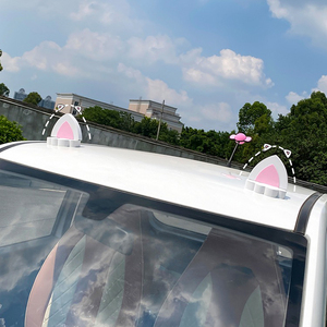 车顶猫耳朵装饰车贴五菱宏光miniev装饰车外贴欧拉黑猫兔耳朵摆件