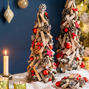 掬涵圣诞树圣诞节花环烛台桌面豪华摆件美式装饰商场橱窗节日用品