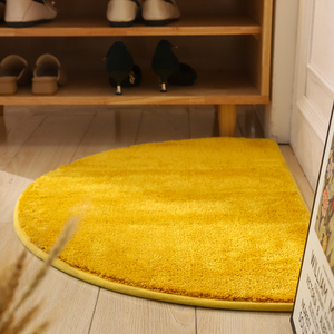 家用金黄色半圆形地垫门垫吸水防滑脚垫卧室玄关地毯可以定制机洗