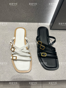 Charles&keith 凉拖外穿女鞋子2024年春夏新款平底CK1-70060622