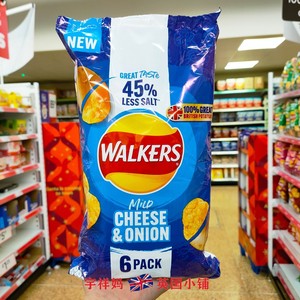 现货 英国Walker泰式薯片低脂 45%芝士洋葱盐醋原味虾鸡尾五口味
