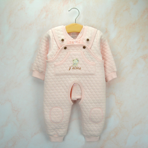 乖乖象婴幼儿背带套装3-18月男女宝宝纯棉保暖婴儿衣春秋薄棉爆款