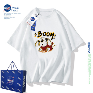 NASA联名狗狗印花儿童t恤短袖夏装2024新款小中大童男童女童衣服
