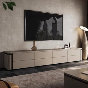 意式极简电视柜现代简约客厅家用高端茶几组合3米加长落地电视柜