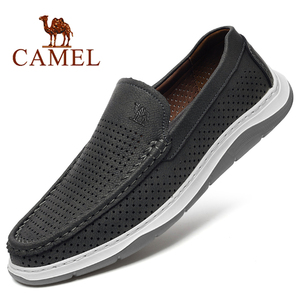Camel/骆驼男鞋2024新款夏季镂空透气休闲皮鞋户外运动舒适洞洞鞋