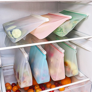 硅胶保鲜袋冰箱密封袋可重复使用食品级自封袋子可循环微波炉可用