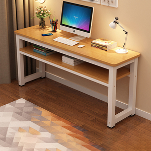 实木长条桌面家用简易窄桌书桌卧室电脑桌学生写字台长方办公桌子
