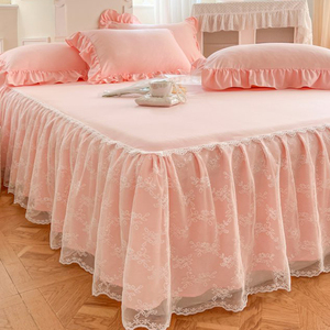 韩版蕾丝花边公主床裙防尘单件防滑保护床罩1.5m1.8m2.0米双人夏