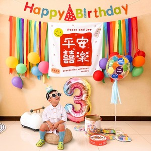 小红书生日派对装饰儿童男女宝宝周岁背景墙场景布置蛋糕数字动物