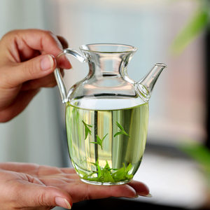 绿茶器玻璃公道杯茶滤一体耐热功夫茶具分茶器手柄泡茶过滤绿茶杯