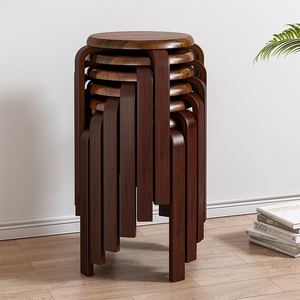 古筝凳子实木小凳子家用可叠放圆凳登子餐凳简易现代时尚网红防滑