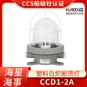 海星海事船用塑料白炽舱顶灯CCD1-2A甲板舱室照明灯220V60W CCS证