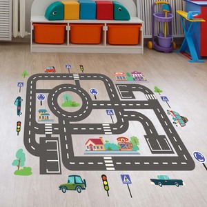 贴地板桌子轨道道路小汽车游戏幼儿园教室装饰儿童房贴纸自粘卧室