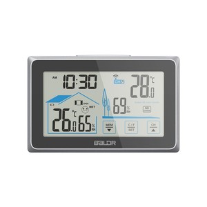 易美特室内外温湿度计数字无线气象站背光时间日期显示气象钟