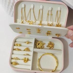 黄金存放盒便携放小型珠宝耳环首饰收纳盒2024新款防氧化饰品盒子