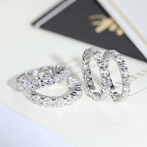 欧美大牌同款时尚单排满钻戒指 女 个性圆指环wish亚马逊热卖饰品