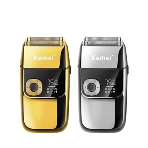 Kemei/科美电动剃须刀男士KM-2028金属机身LED液晶显示电动刮胡刀