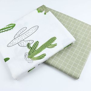 绿色仙人掌布料宽幅2.35米面料全棉被罩床单床笠床帘窗帘台布布料