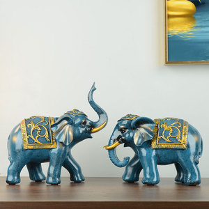欧式复古办公室招财大象摆件轻奢高档家居客厅酒柜吉象摆设装饰品