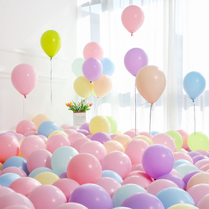 六一儿童节61马卡龙气球批发加厚无毒儿童生日装饰品场景布置汽球