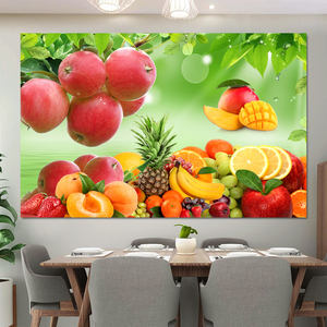 水果店装饰画墙贴画鲜果海报画客厅厨房防水防油墙面自粘墙纸壁画